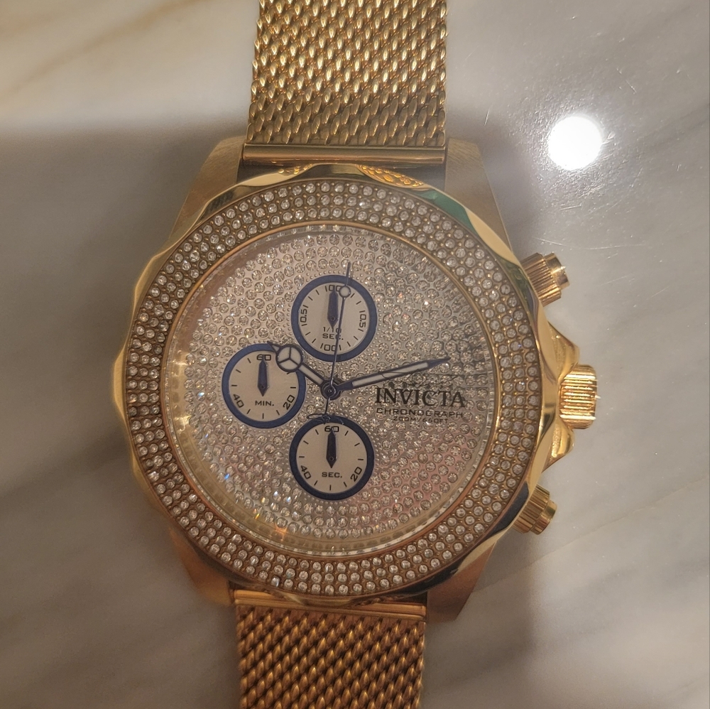 Invicta gold sparkle watch NWOT